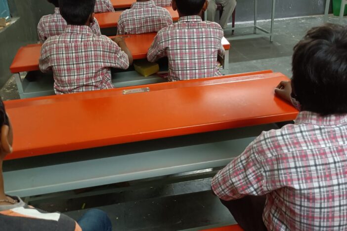 Distributed Note Books and Dual Desks at Upper Primary School, Boppelli